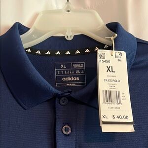 Adidas Blue Polo Shirt Premium Cotton Blend